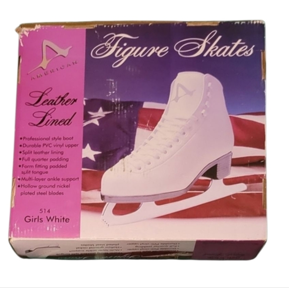Kids/Girls AMERICAN ATHLETIC SHOE Leather Lined Figure Skates White Size 2 - Picture 12 of 12